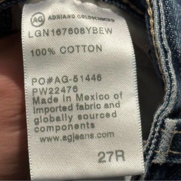 AG Aged Denim Phoebe Tapered Distressed Vintage High Waisted Blue Jeans 27 R - Picture 5 of 9